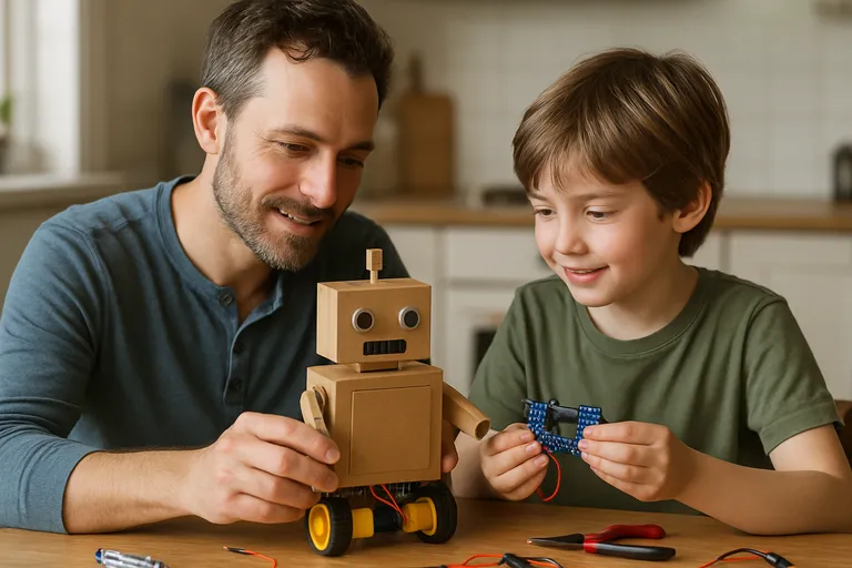 Van karton tot code: samen met je kind een eenvoudige robot bouwen